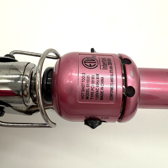 Hot Shot Tools Curling Iron S510325 Pink Metal Adjustable Temp Professional 1" - Picture 2 of 7